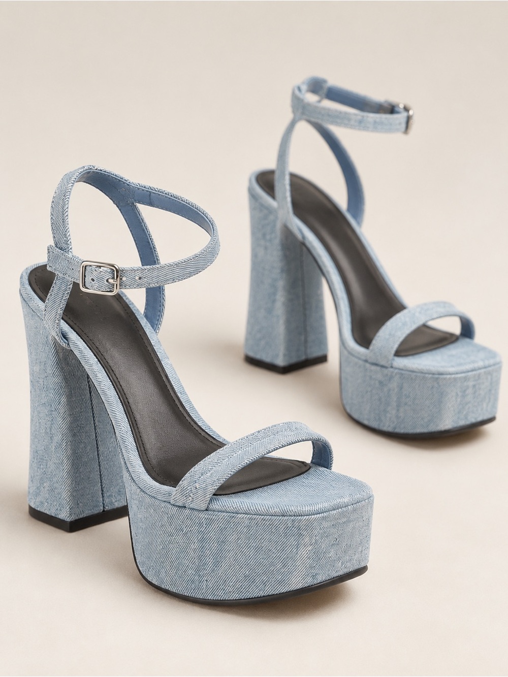 NWT Gianni Bini Babel Denim Strappy Platform Dress Sandals Sz 8